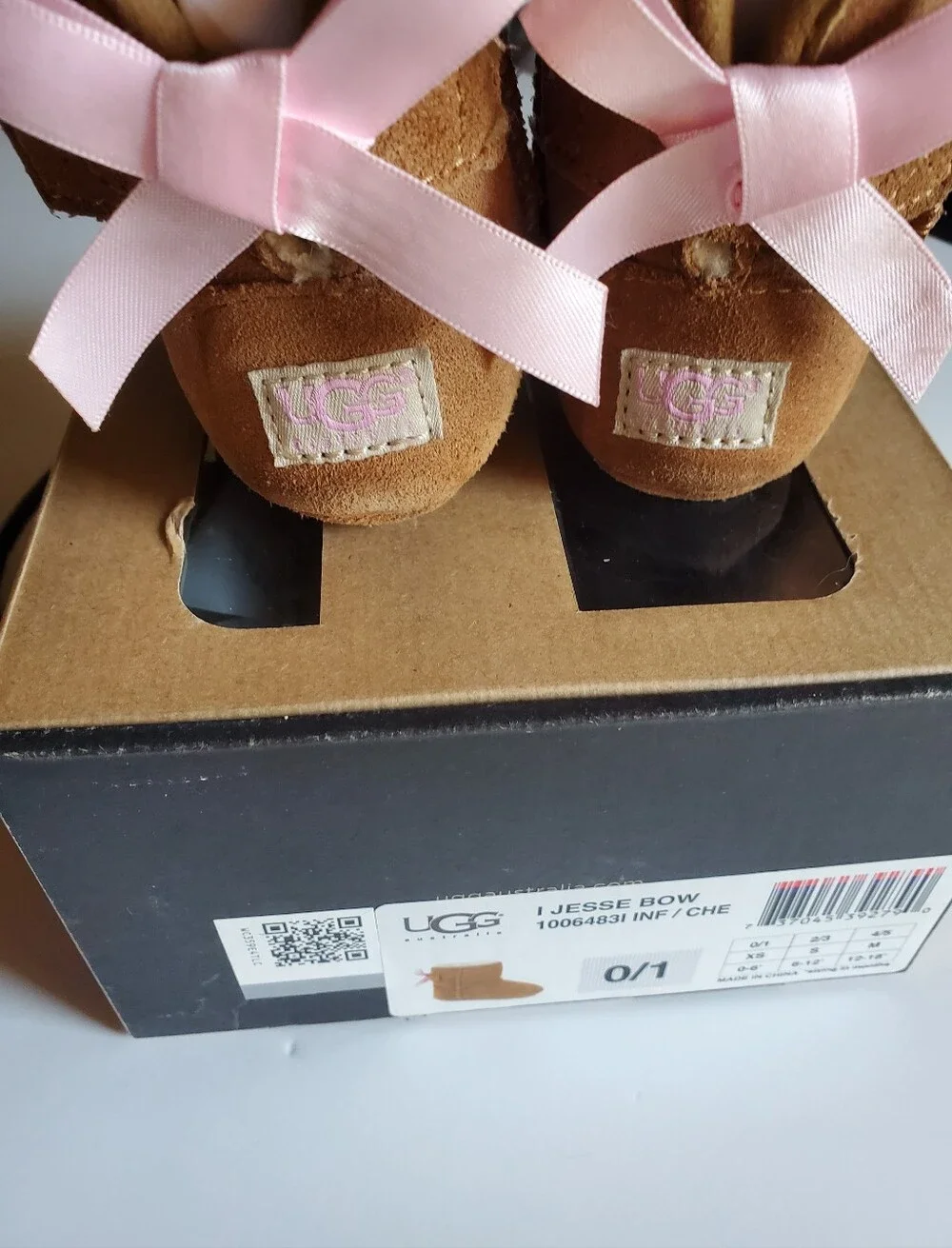 UGG Jesse Bow Boots Pink/Chestnut Infant Size 0/1